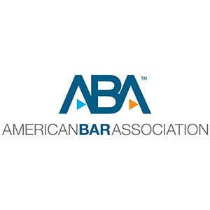 American Bar Association logo featuring a shield with scales of justice and the organization's name in bold lettering.