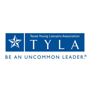 Logo of the Texas Young Lawyers Association, representing young legal professionals in Texas.